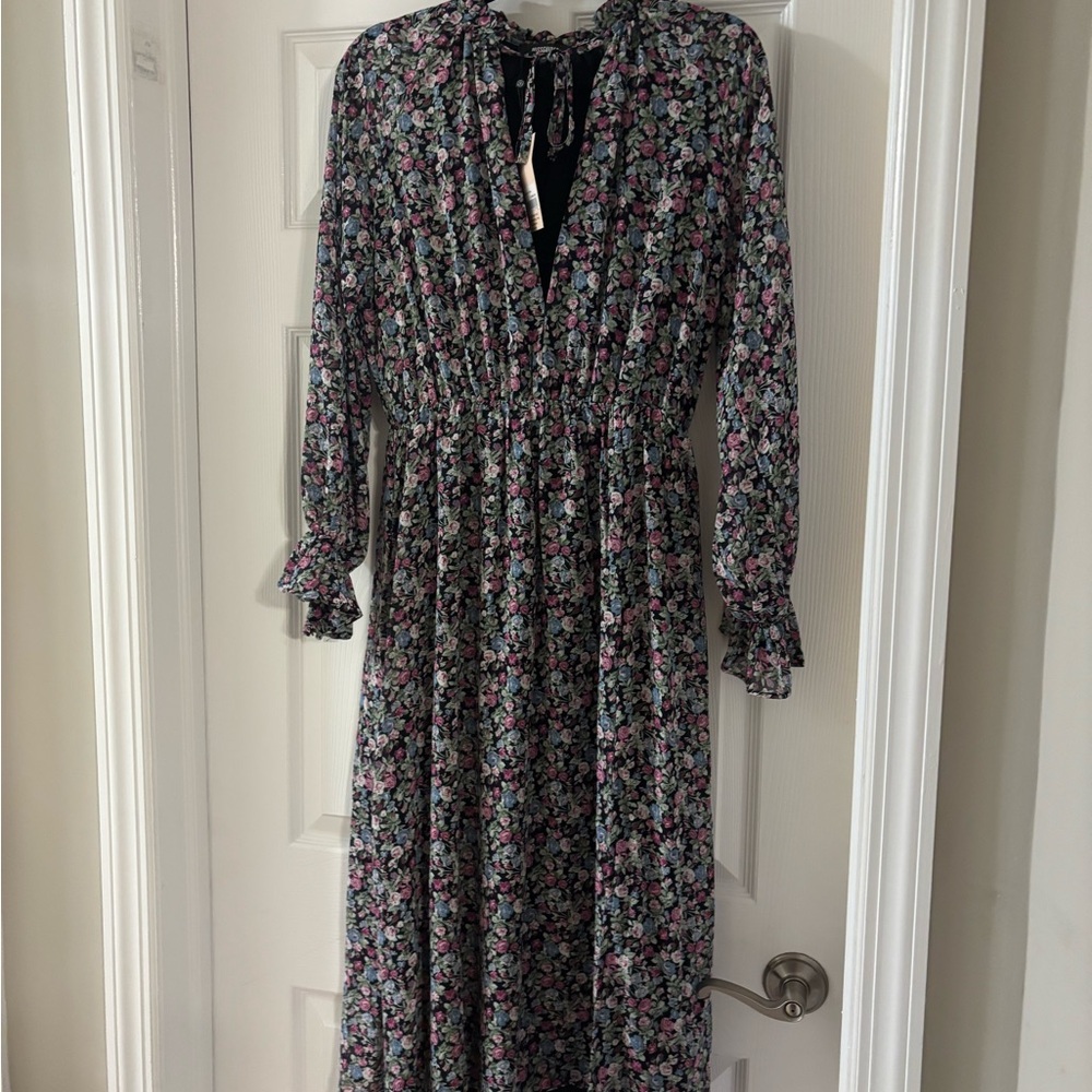 Missguided Multicolor Floral Long Sleeve Dress